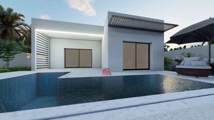 PROJET DE VILLA AVEC PISCINE À HOUMT SOUK DJERBA- RÉF P624