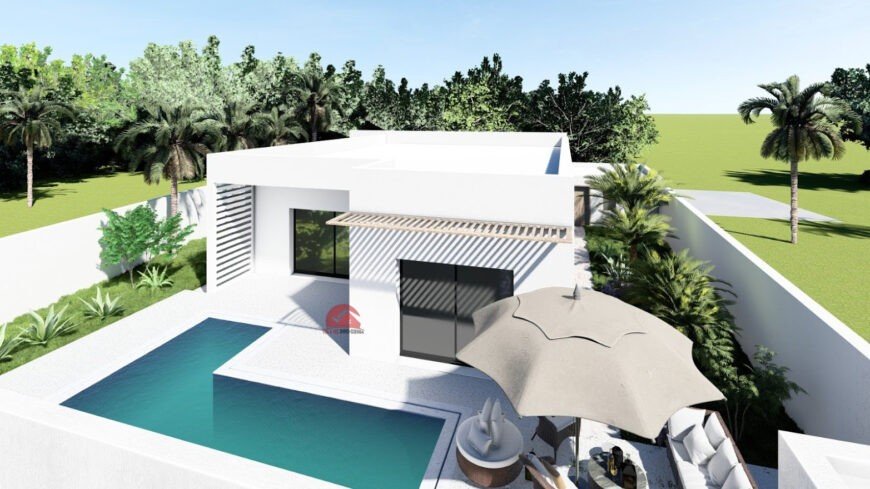 PROJET DE VILLA AVEC PISCINE À HOUMT SOUK DJERBA- RÉF P624