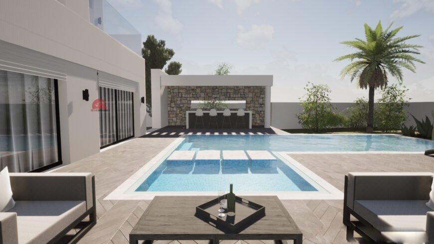 VENTE PROJET VILLA NEUVE AVEC PISCINE À MEZRAYA – RÉF V658
