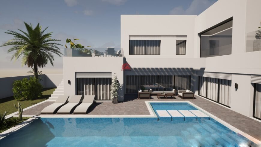 VENTE PROJET VILLA NEUVE AVEC PISCINE À DJERBA MEZRAYA – RÉF V658