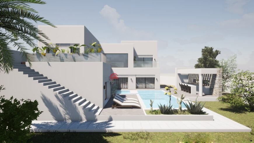 VENTE PROJET VILLA NEUVE AVEC PISCINE À DJERBA MEZRAYA – RÉF V658